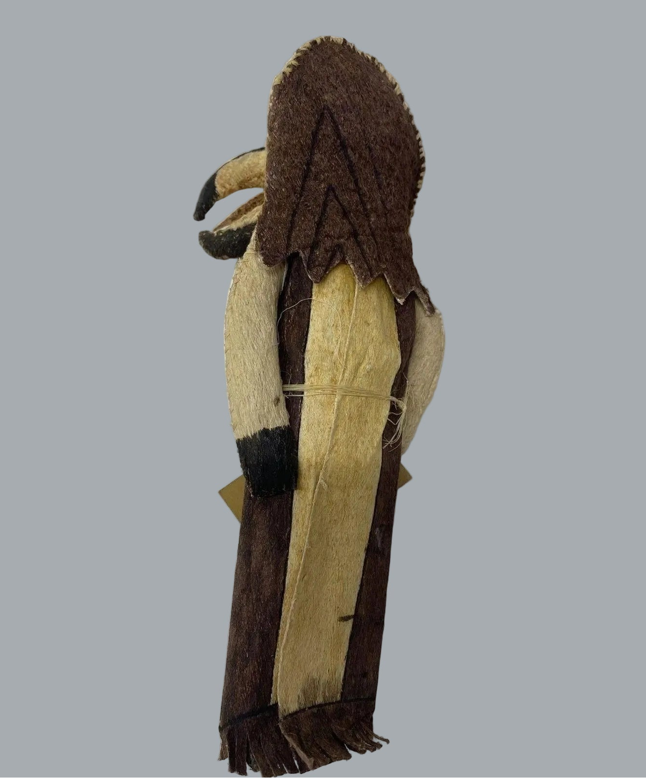 Vintage Tikuna Tree Bark Cloth Doll Colombian Amazon Folk Art Imports Chibcha