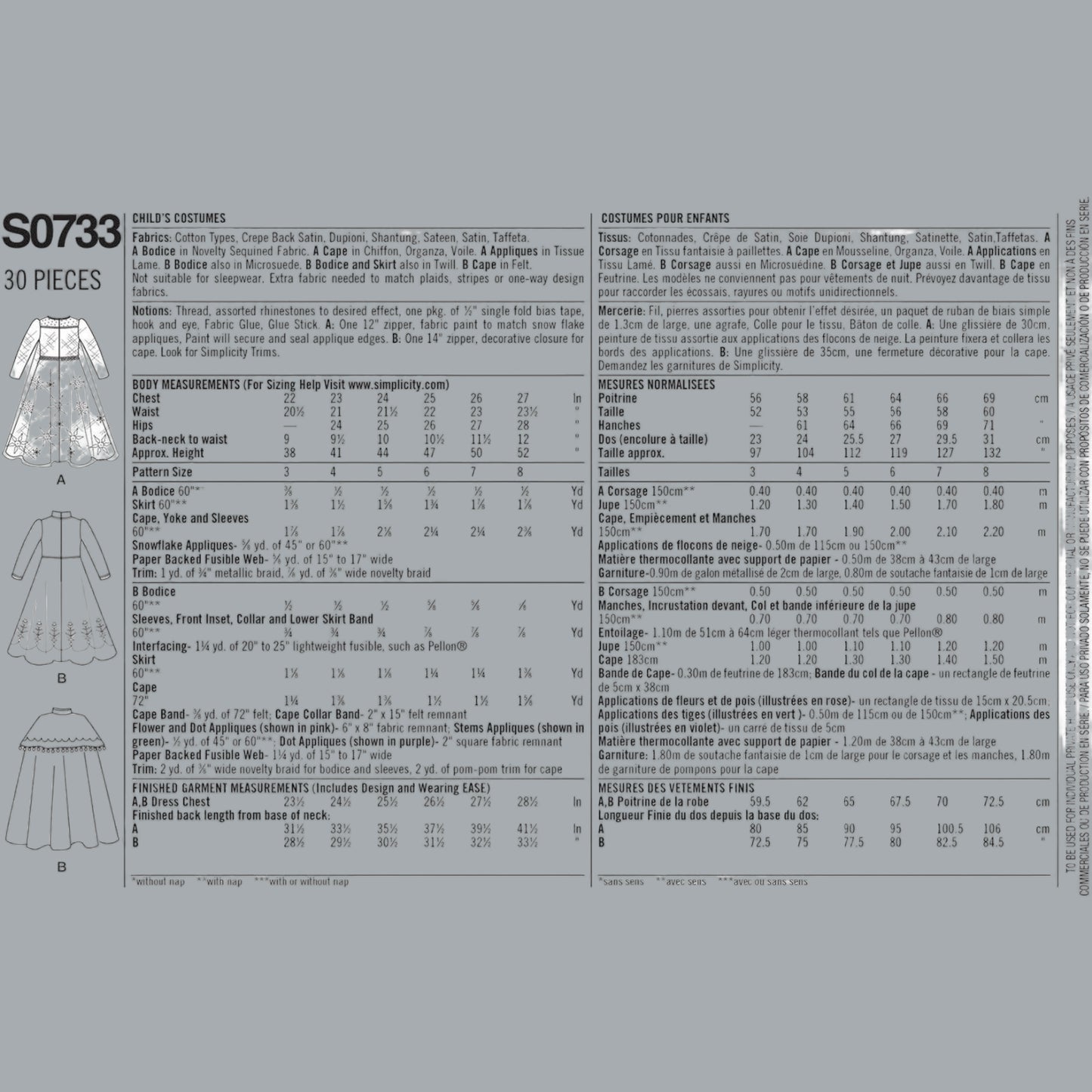 Simplicity S0733 Disney Frozen Elsa Anna Kids Costume Pattern Uncut 3–8 OOP