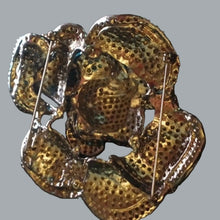 Load image into Gallery viewer, Sparkling Blue Crystal Rose Brooch, Silvertone 4&quot; Flower Pin
