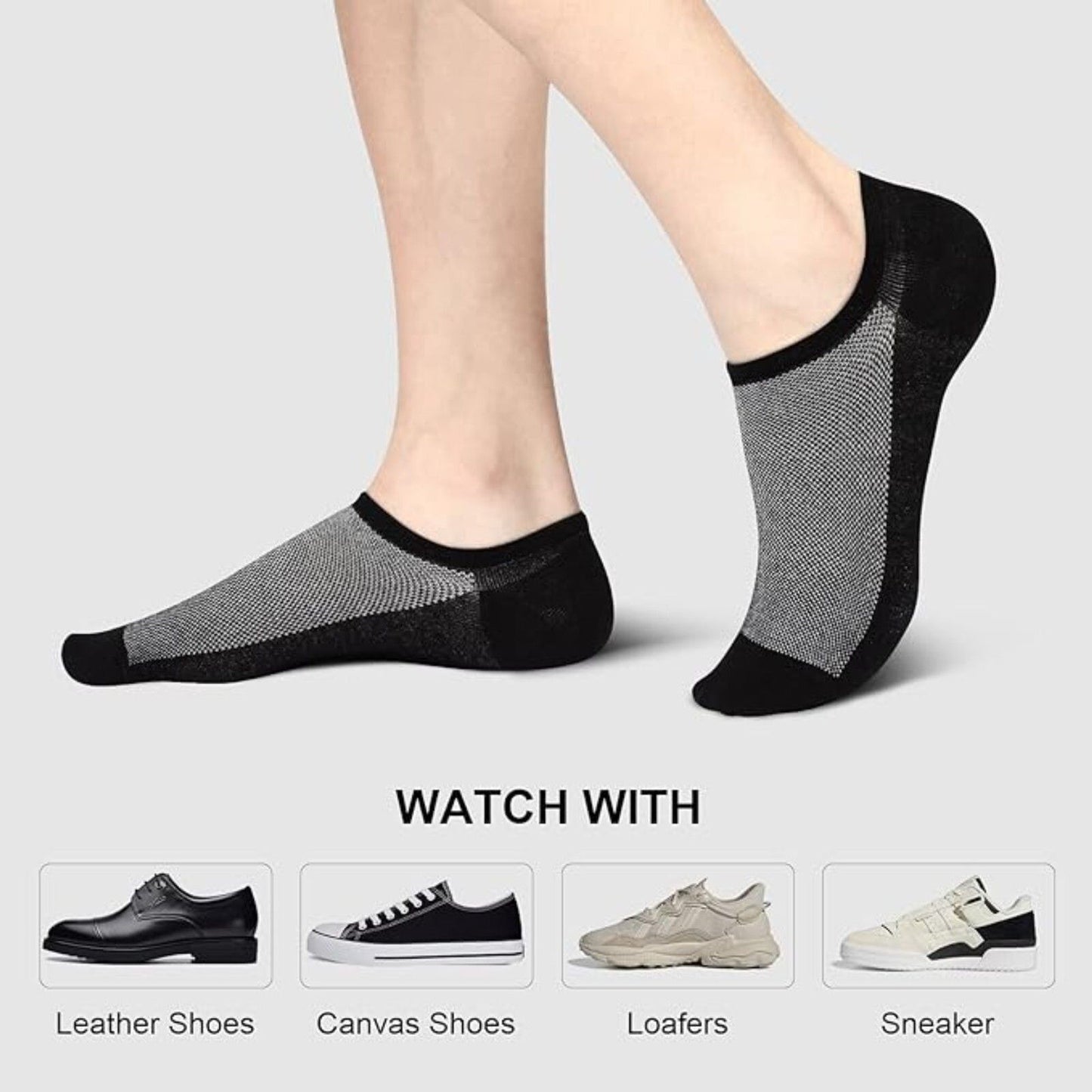 8 Pr No Show Socks, Low Cut Ankle Socks Men Socks Casual Cotton Socks 11-13