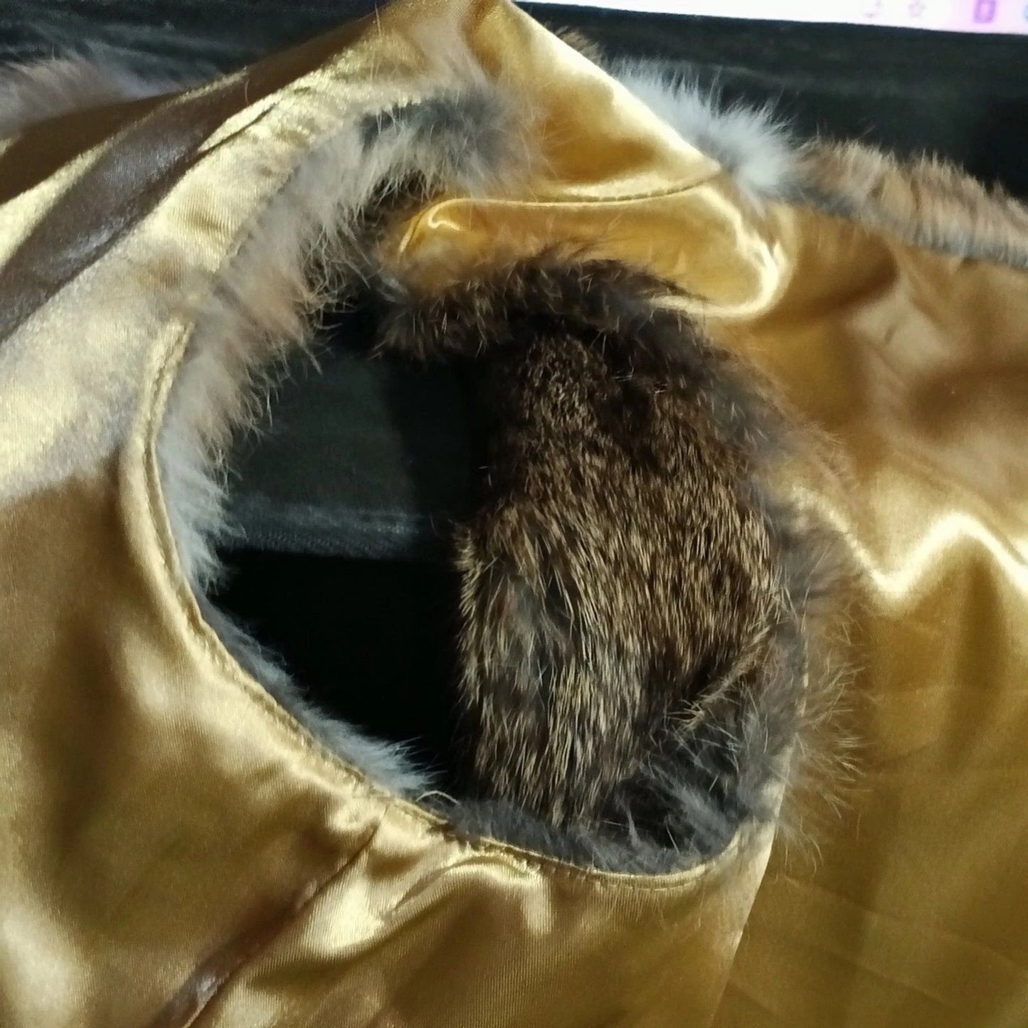 Valerie Stevens Genuine Rabbit Fur Zip Vest Satin Lined S/M