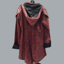 Load image into Gallery viewer, Crubelon Red Medieval Faux Leather Hooded Jacket Coat Men’s XL Goth
