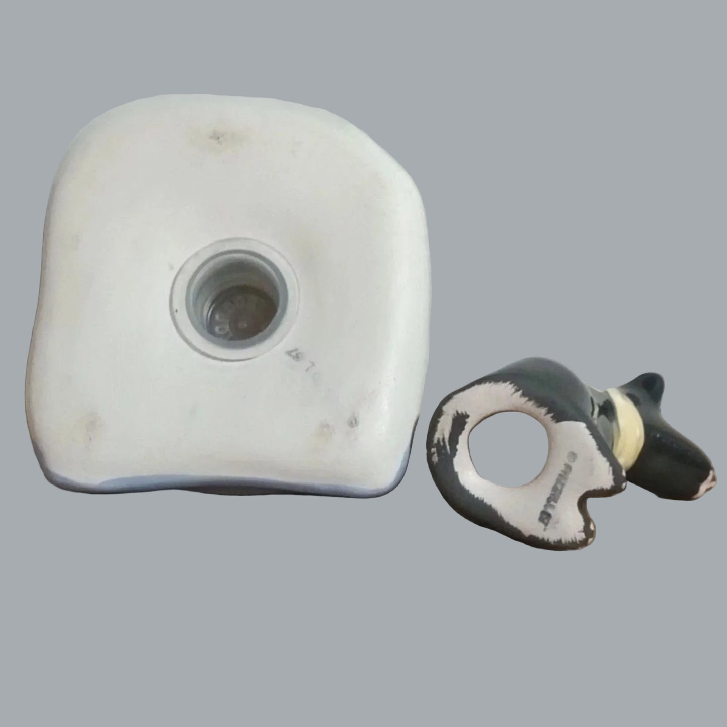 Dog on Couch Ceramic Salt & Pepper Shakers Floral Sofa Set