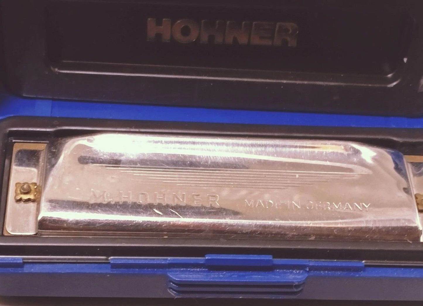 Hohner Blues Harp Harmonica Made in Germany w/ Blue Case Vintage