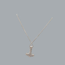 Load image into Gallery viewer, Viking Necklace Thor Hammer Celtic Pendant Nordic Amulet Silvertone 22&quot; Chain C c
