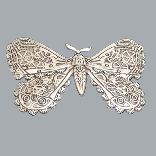 Butterfly Hair Barrette Detailed Mechanical Gears & a Beautiful Butterfly Shape