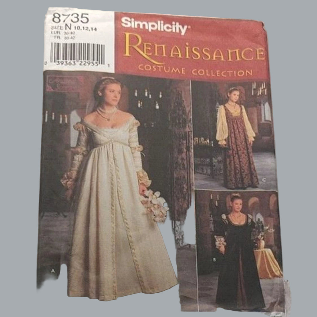 Simplicity 8735 Renaissance Gown Pattern (OOP & Uncut)