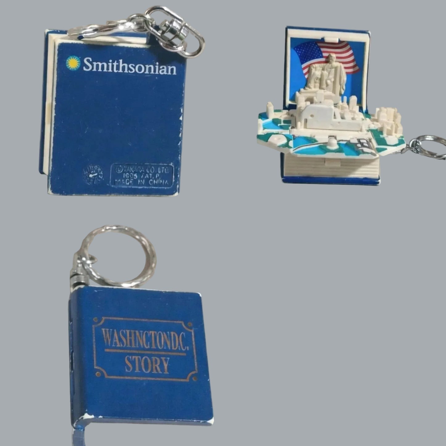 Smithsonian Washington DC Story Pop Up Book Keychain 1995