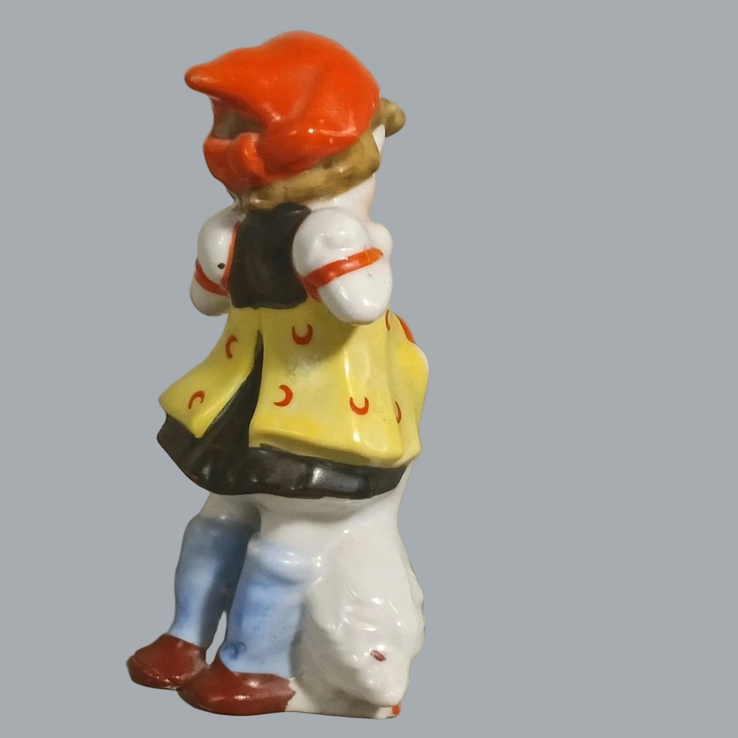 Vintage Japan Porcelain Girl Feeding Goose Figurine 5.5" Child & Duck