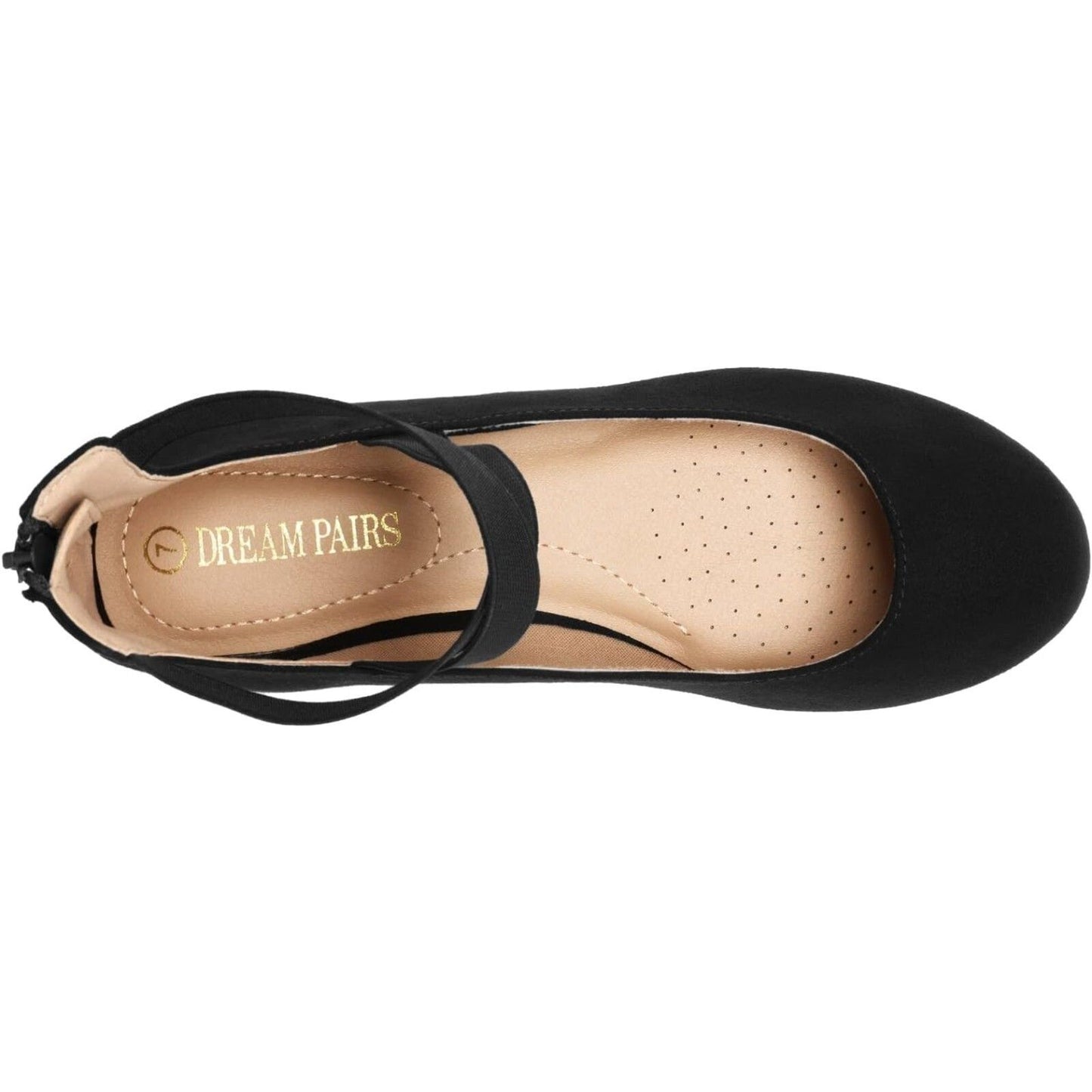 Sole_Stretchy Black Fashion Elastic Ankle Straps Flats Shoes Size 8.5 M US