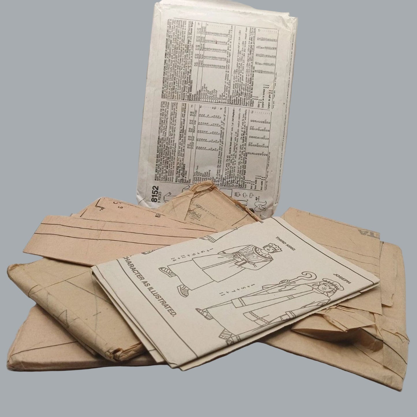 Vintage Simplicity 8152 Nativity Costumes Sewing Pattern partially cut