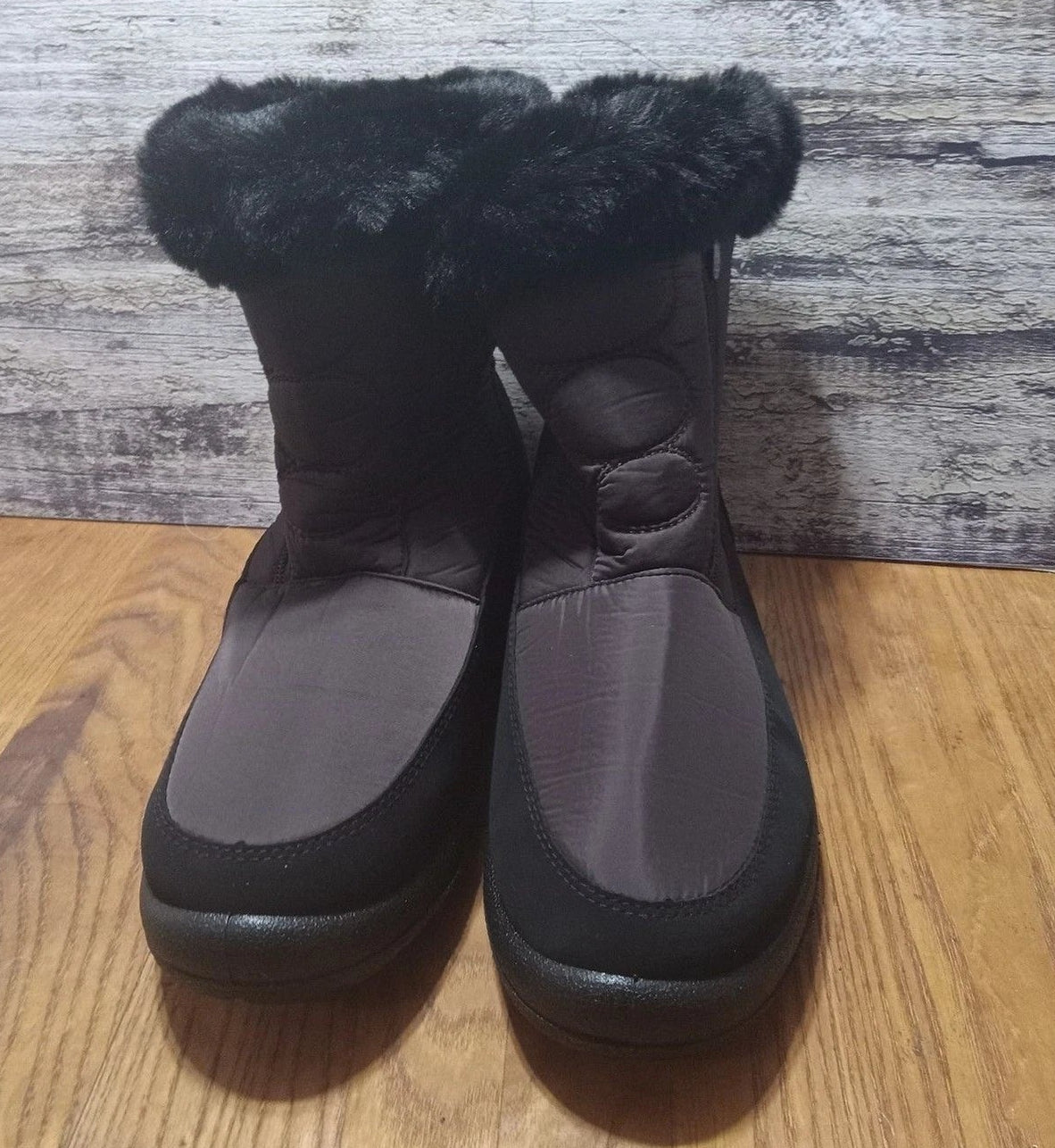 Snow Warm Ankle Boots Waterproof Outdoor Slip On Fur Lined Anti-Slip Zipper 9.5