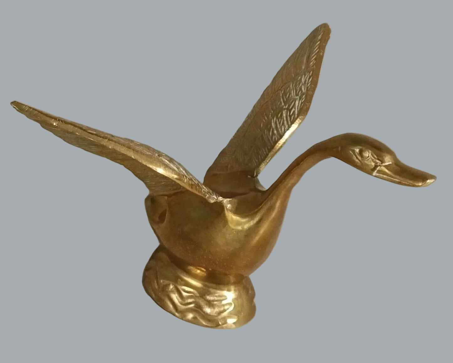 Vintage Brass Flying Goose Figurine 6.5" Made in India