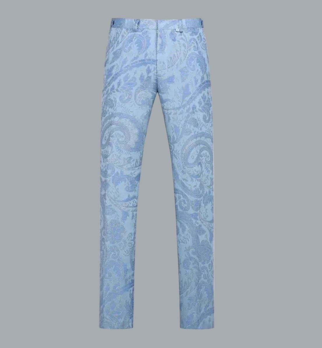 Men's Rococo Court Suit Light Blue Elegant 3PC Tailcoat Vest Pants Set 46-48