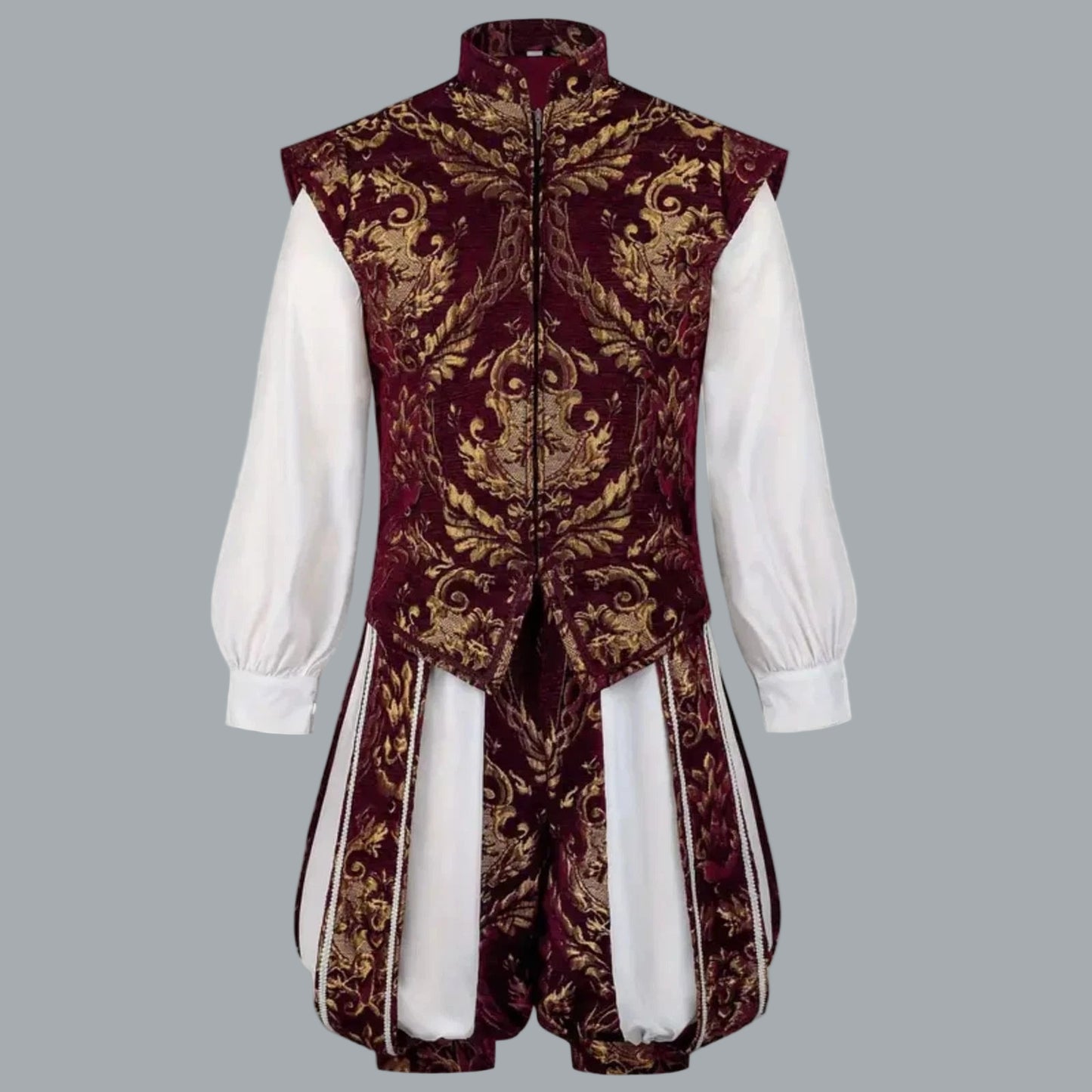 Royal Renaissance Prince King Costume Doublet Vest & Pumpkin Pants Set US XL