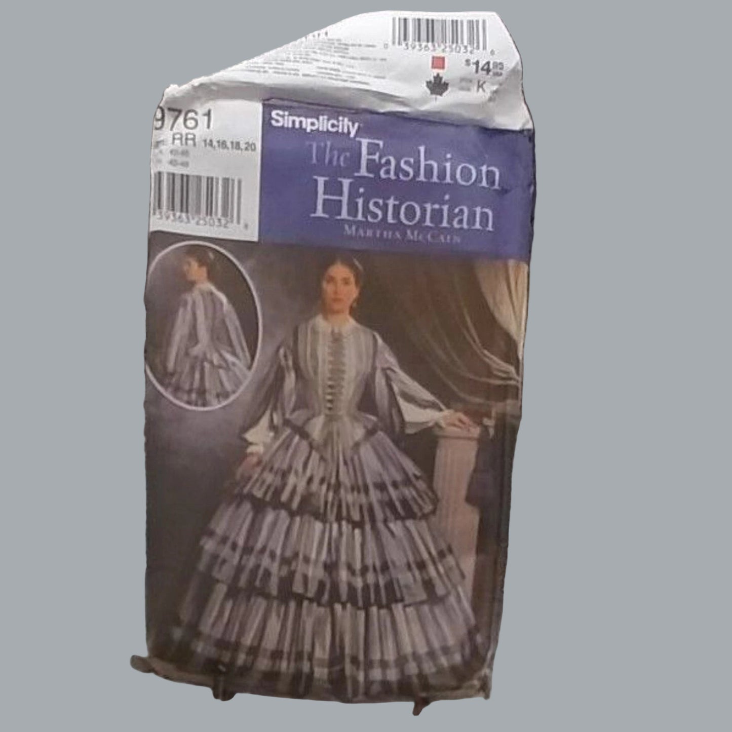 Simplicity 9761 Civil War Era Dress Pattern UNCUT FF OOP size RR (14-16-18-20)