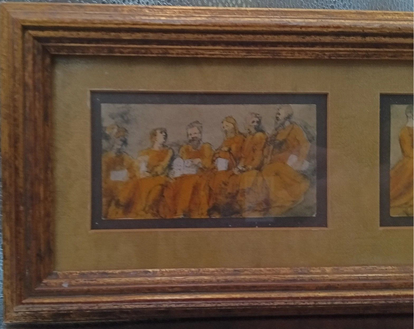 Vintage Sahadi Interiors Framed Double Print Wall Art 14x7 Toledo Ohio