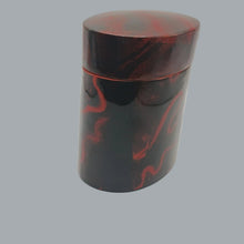Load image into Gallery viewer, Vintage Japanese Lacquer Nesting Boxes Set - 6&quot;, 5&quot;, 4&quot; Red &amp; Black Marbled Jars
