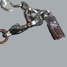 Load image into Gallery viewer, Gunmetal Rainbow Longated Baguette Glass Heart Statement Necklace Waterfall Bib
