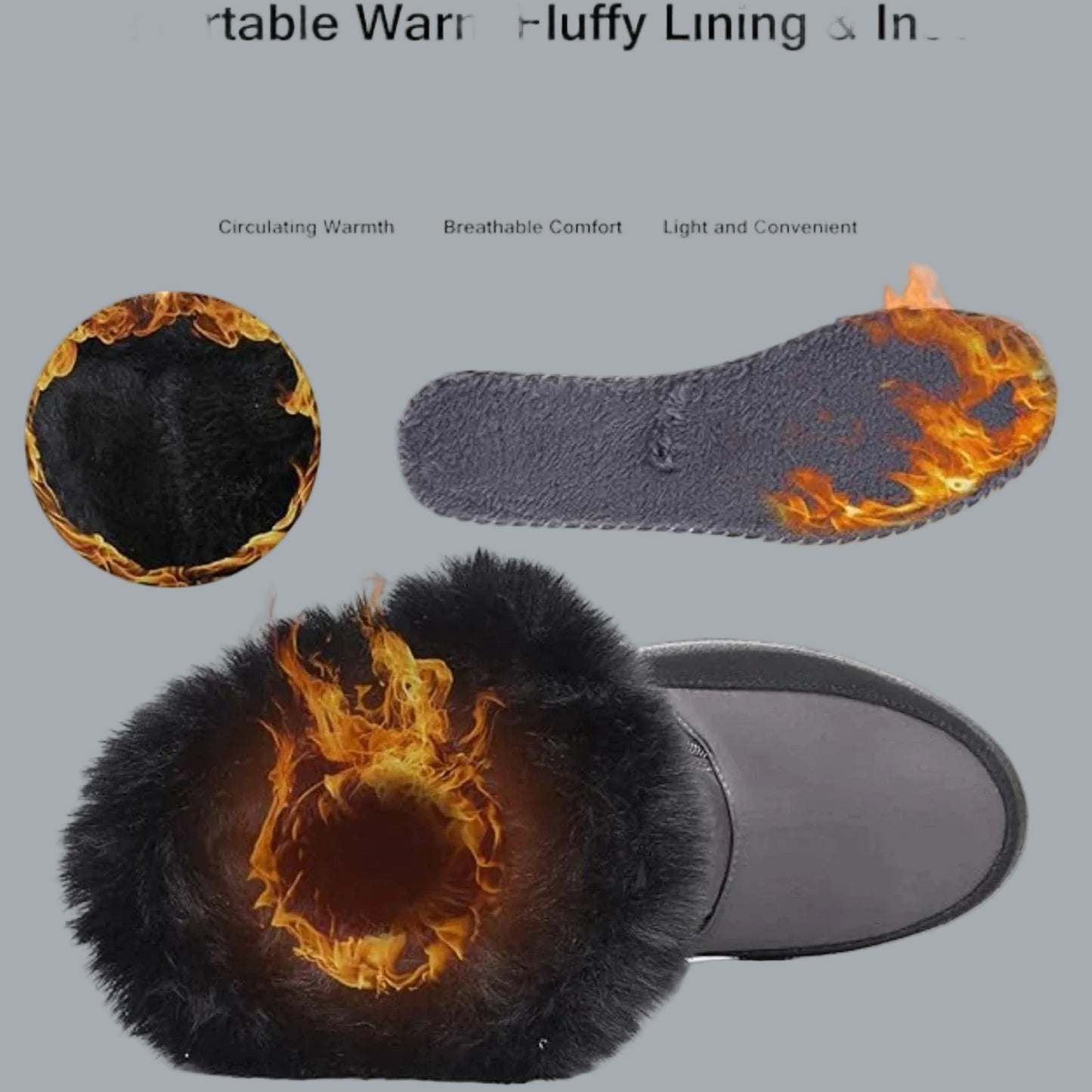 Snow Warm Ankle Boots Waterproof Outdoor Slip On Fur Lined Anti-Slip Zipper 9.5
