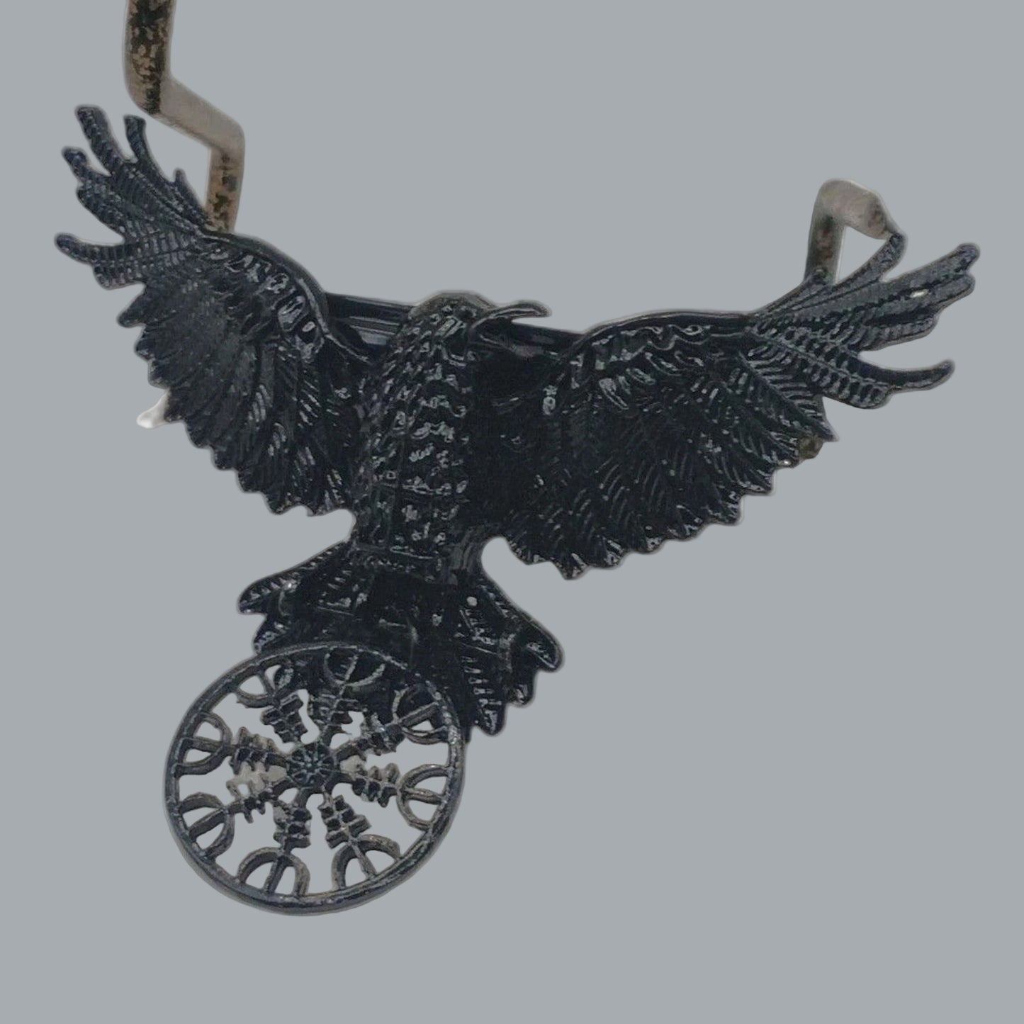 Viking Crow Hairpin - Matte Black Raven Hair Clip Gothic Norse Renaissance Faire