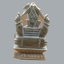 Load image into Gallery viewer, Share Olive green Soapstone hand carved Ganesh figure Chip on Base &amp; Tusk 3&quot;X2.3&quot;X4.6&quot;
