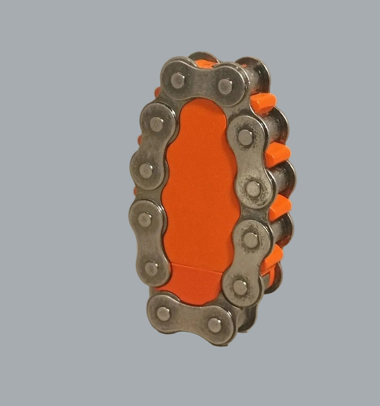 Steampunk Biker Chain Butane Lighter One World ML01-B056 Orange 3"