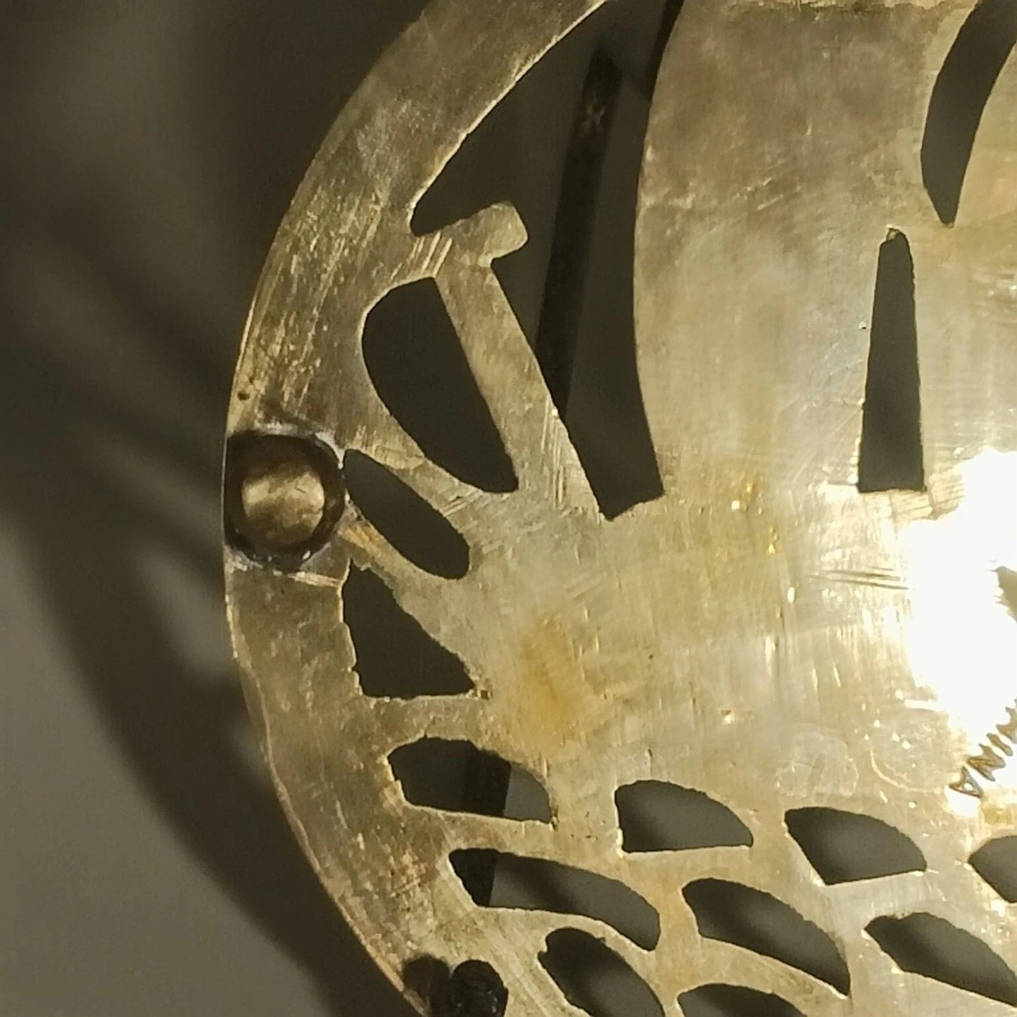 5.25" Brass Trivet Hot Plate Sailboat Cutout Decor Marked CHINA