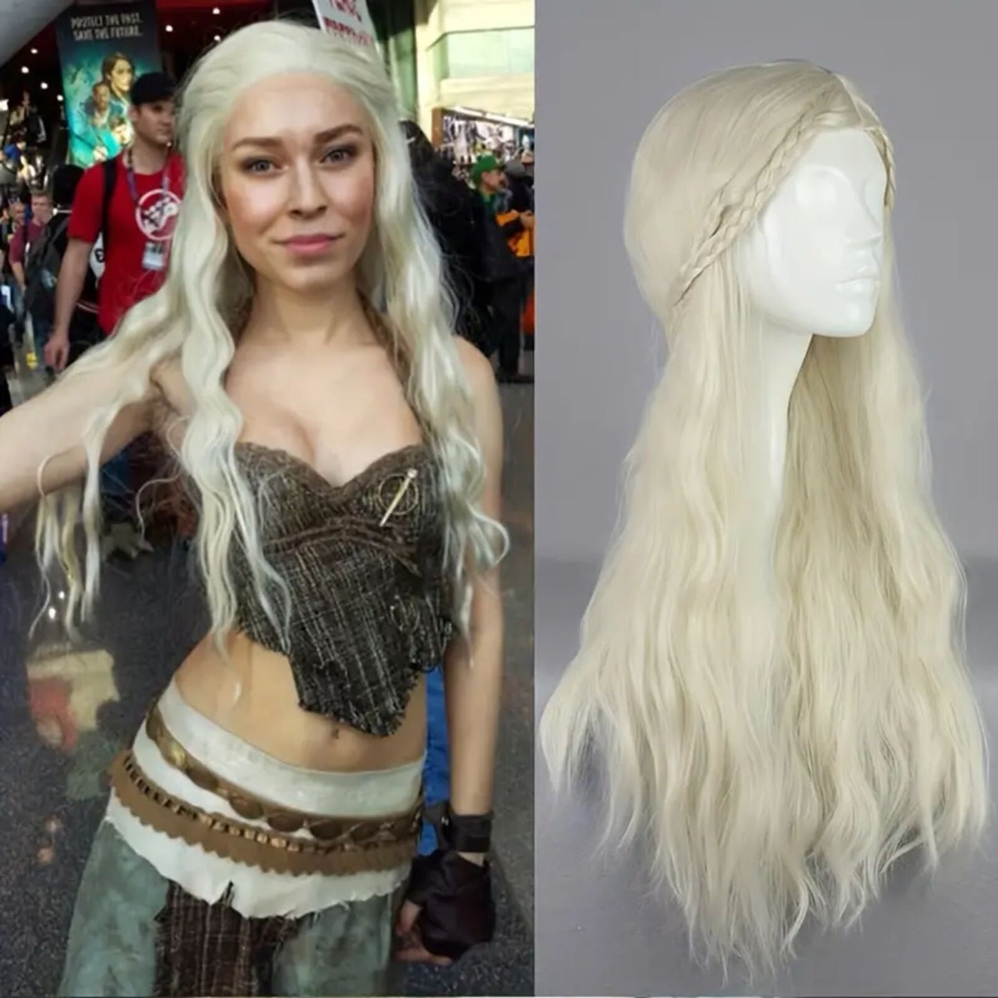 Blonde Long Wig Synthetic Anime Movie Cosplay Golden Hair length 26"