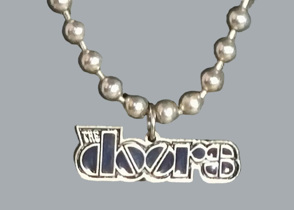 The Doors Necklace ©2003 Doors Music Company Logo Pendant Ball Chain Y2K
