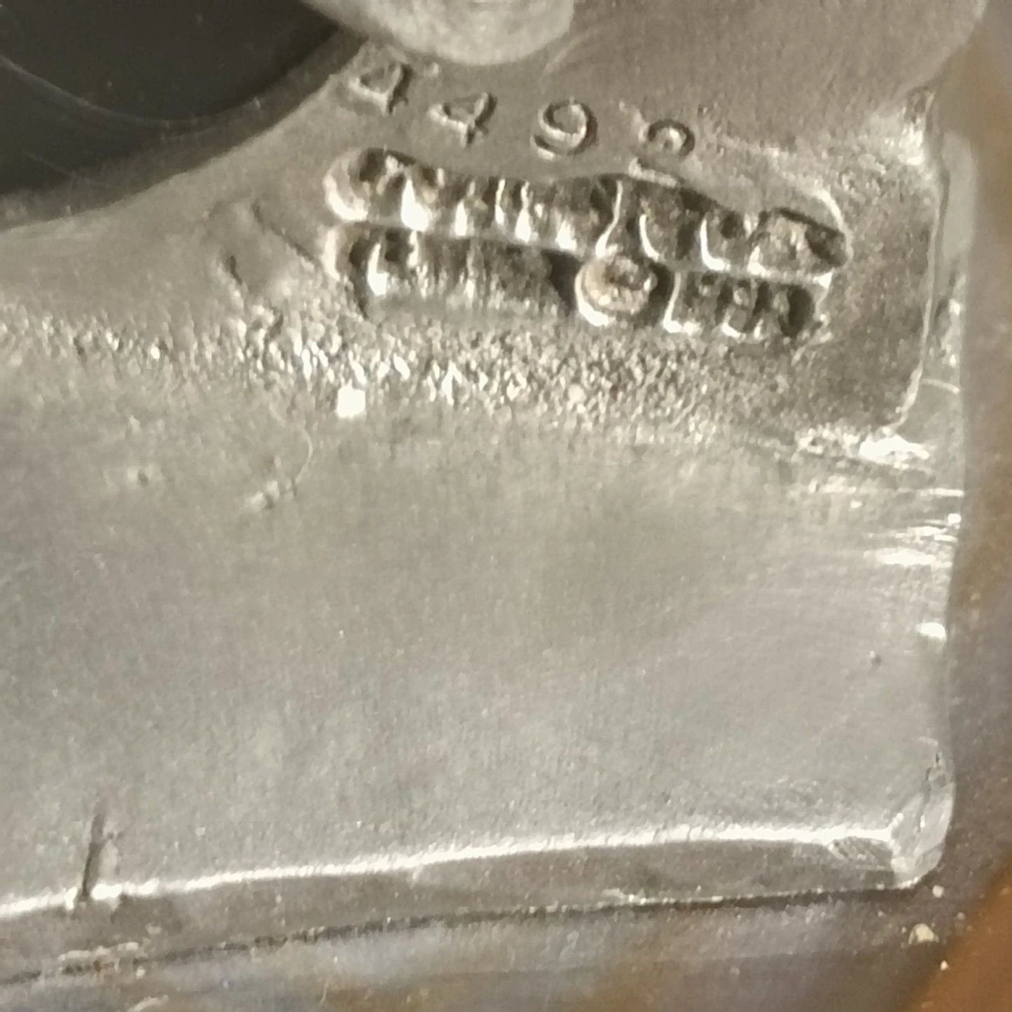 Greg Neeley Pewter Unicorn on Agate Slice Moon & Stars Hologram #4492