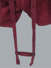 Load image into Gallery viewer, NWT Bavaria Trachten Red Leather Lederhosen Women’s 16 EU 48 Oktoberfest
