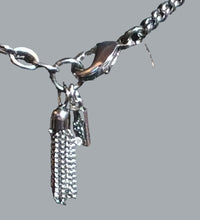 Load image into Gallery viewer, Gunmetal Rainbow Longated Baguette Glass Heart Statement Necklace Waterfall Bib
