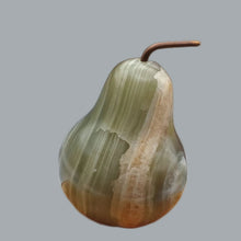 Load image into Gallery viewer, Share Vintage Hand-Carved Onyx Pear Paperweight with Natural Veins 3&quot;x4&quot;
