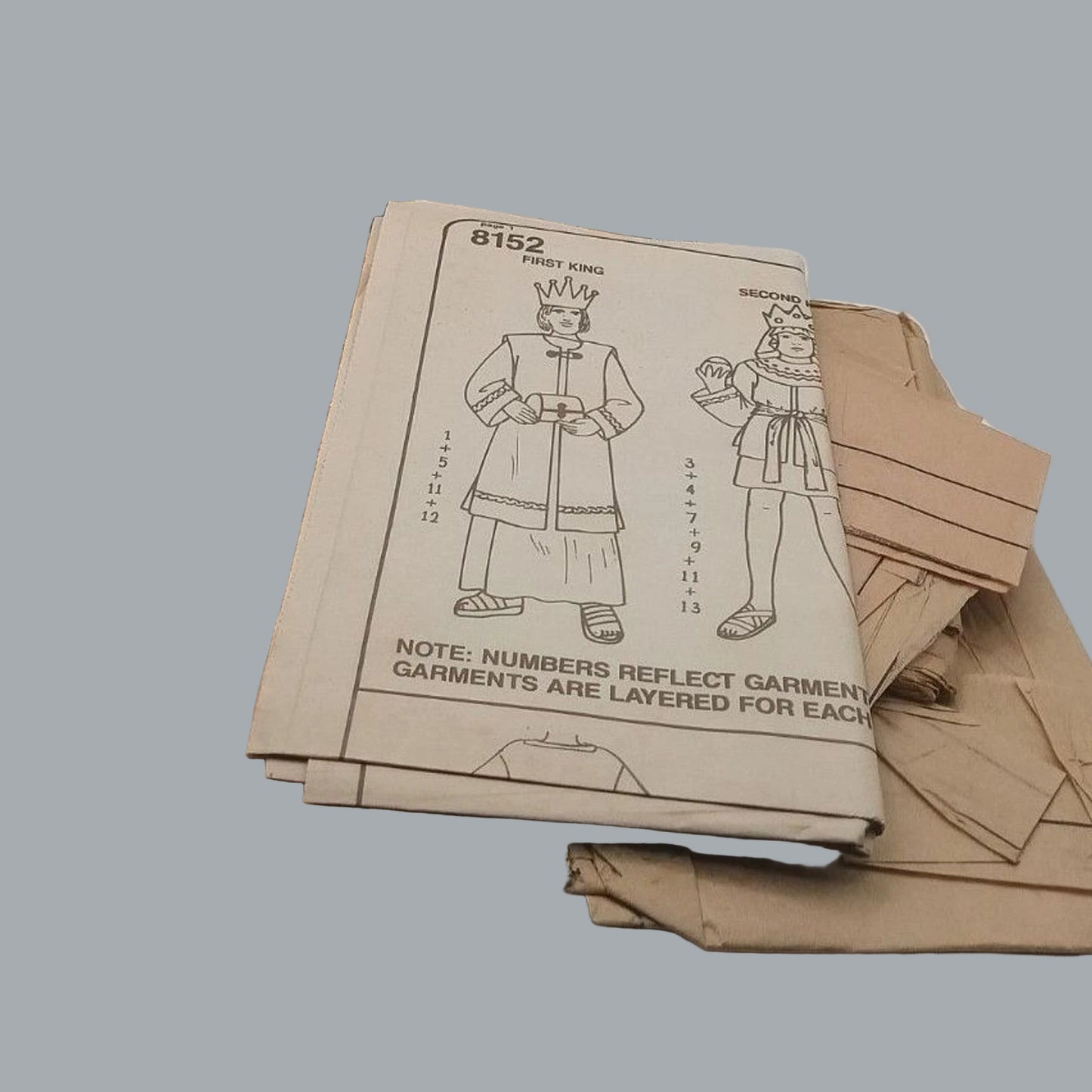 Vintage Simplicity 8152 Nativity Costumes Sewing Pattern partially cut