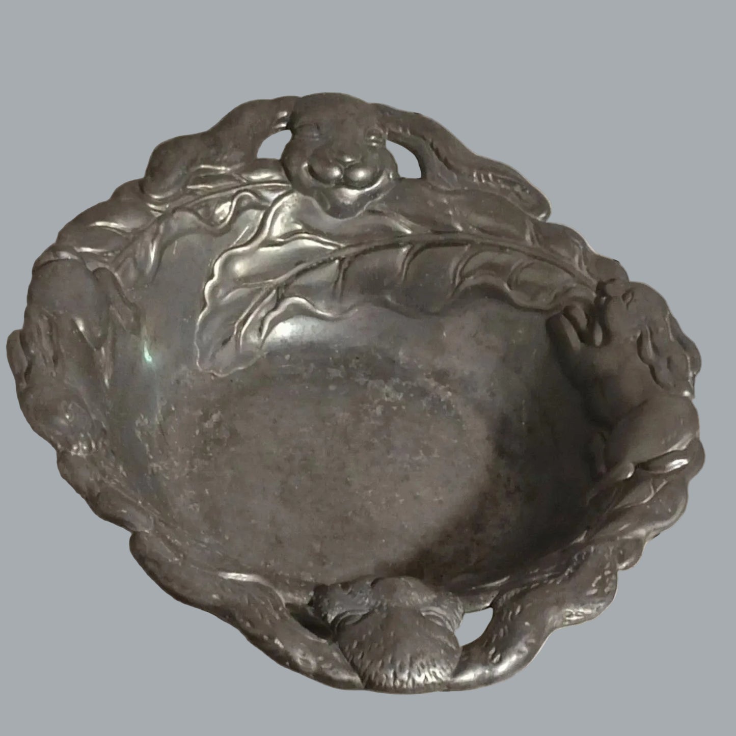 Arthur Court 2001 Bunny Rabbit 7" Aluminum Serving Bowl Easter Decor