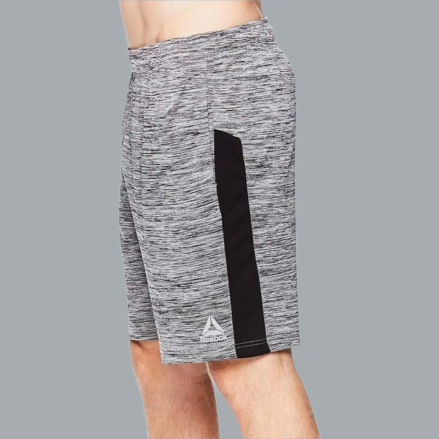 Reebok Men's Drawstring Shorts Athletic Running Cool Down Charcoal Heather Large