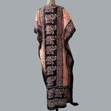 Load image into Gallery viewer, Women Long Kaftan Women One Size Maxi Dress Beach Caftan Poncho Black Elephant
