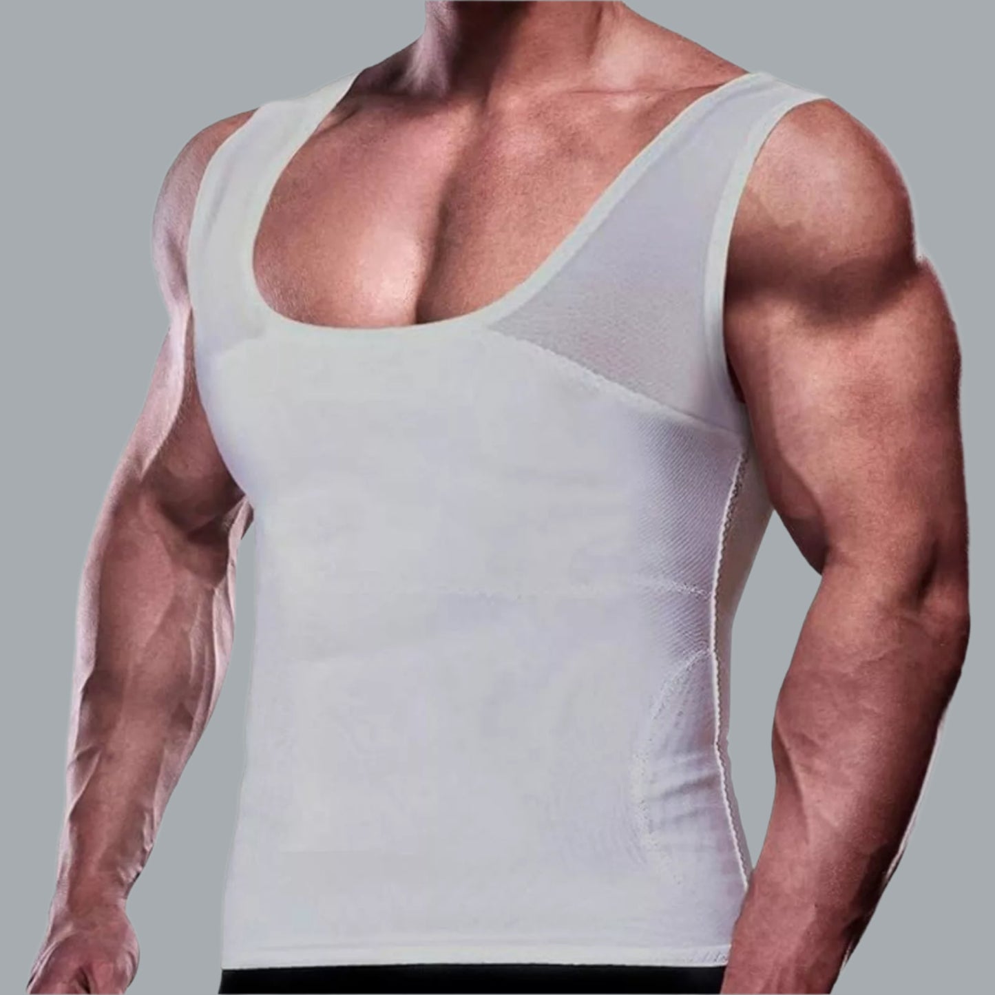 Slimming Body Shaper Vest Chest Compression Shirt Tank Top Undershirt 3X Gray