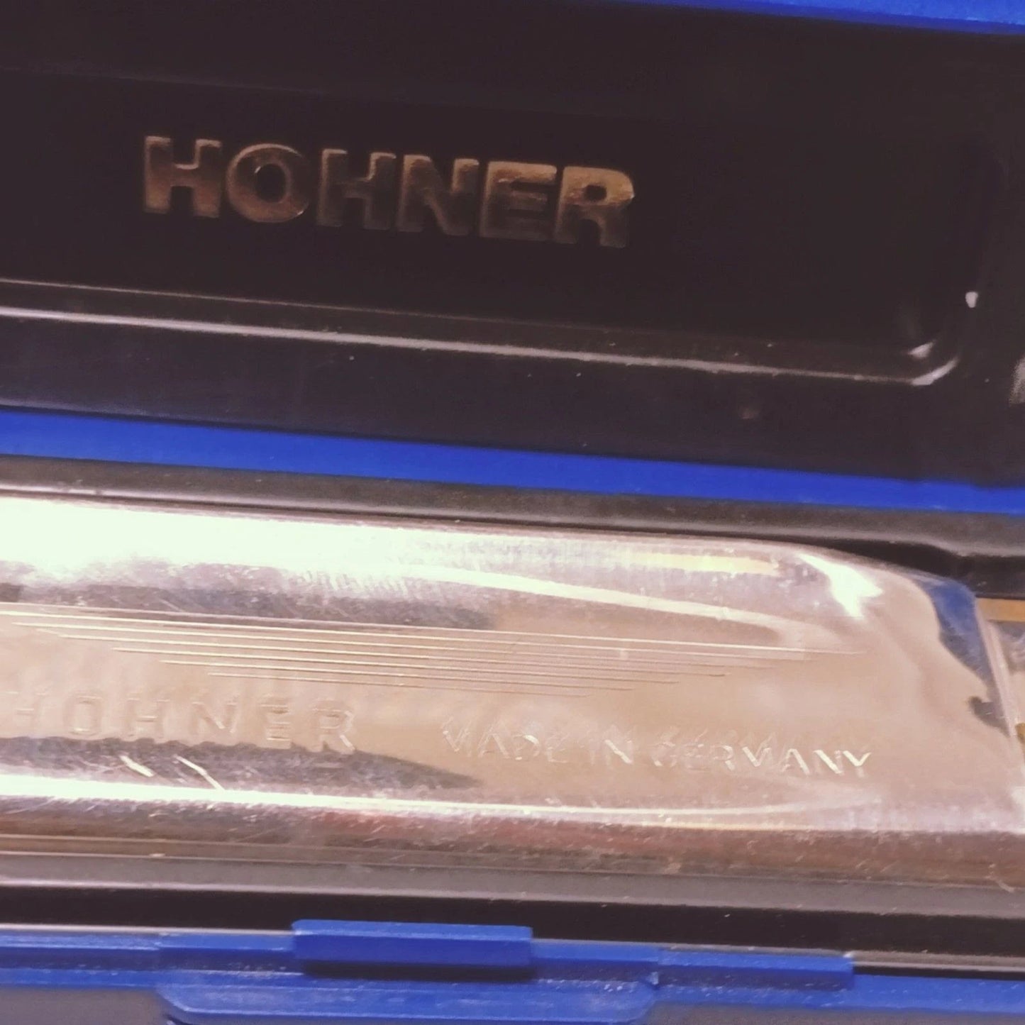 Hohner Blues Harp Harmonica Made in Germany w/ Blue Case Vintage