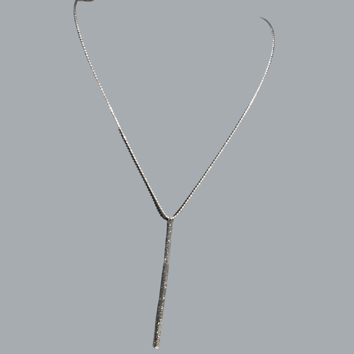 The Limited Silver Crystal Bar Pendant Necklace | Minimalist Sparkle Jewelry