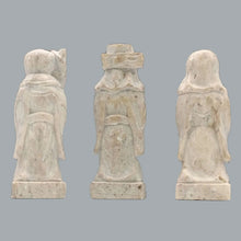 Load image into Gallery viewer, Set of 3 Resin Fu Lu Shou Chinese Immortal Figurines Faux Stone 3.5&quot;
