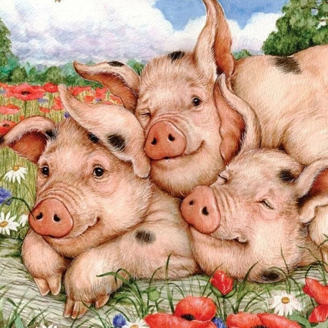 5D DIY Diamond Painting Kits Full Square Drill Mosaic Pigs Wall Picture 10