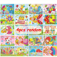 Load image into Gallery viewer, 4-Pack Cartoon Diamond Painting Kits | Kids DIY Mosaic Sticker Art Set
