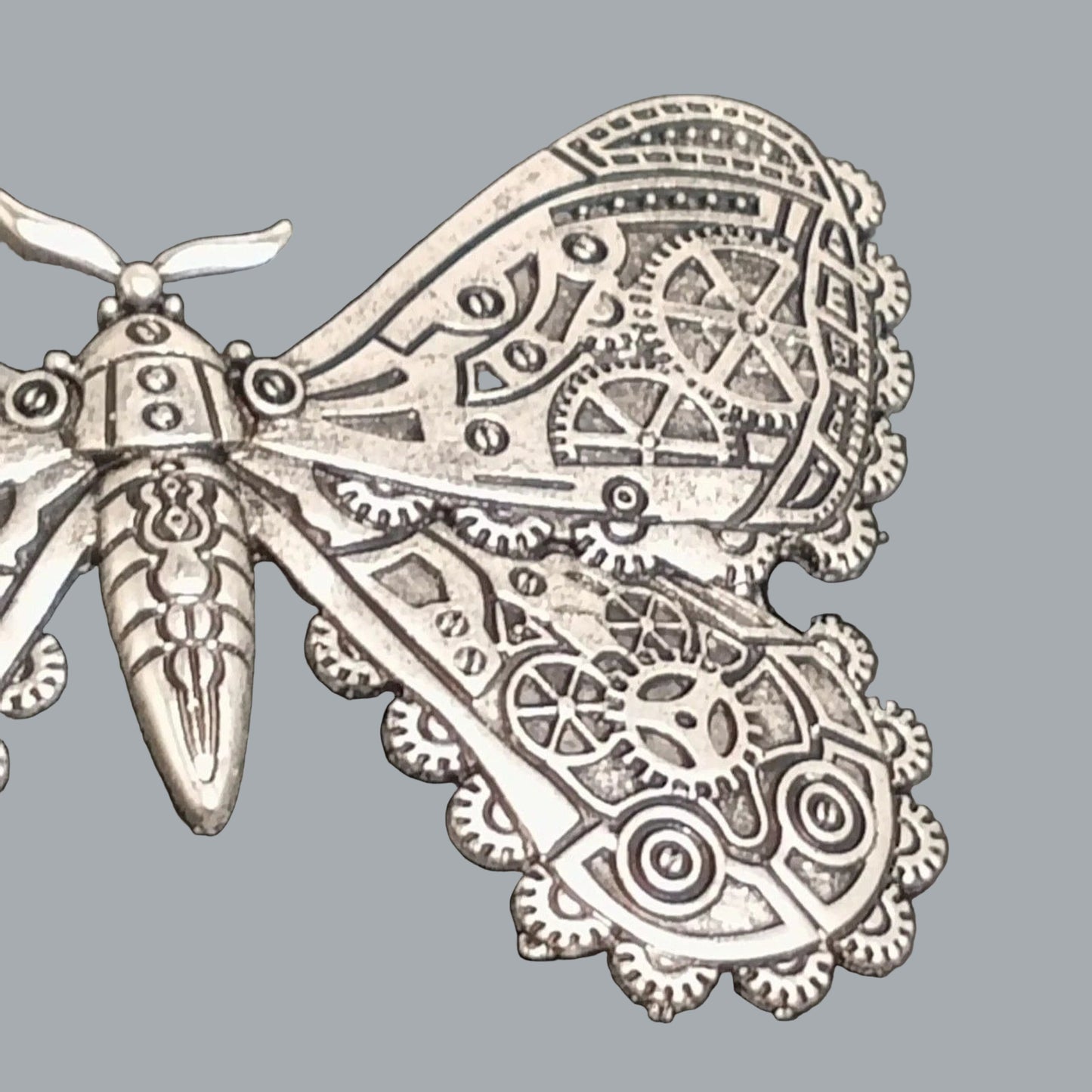 Butterfly Hair Barrette Detailed Mechanical Gears & a Beautiful Butterfly Shape
