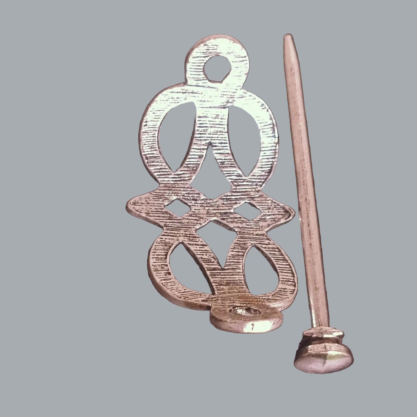 NWT Silver Tone Celtic Knot Hair Slide Barrette Ren Faire 2.5"