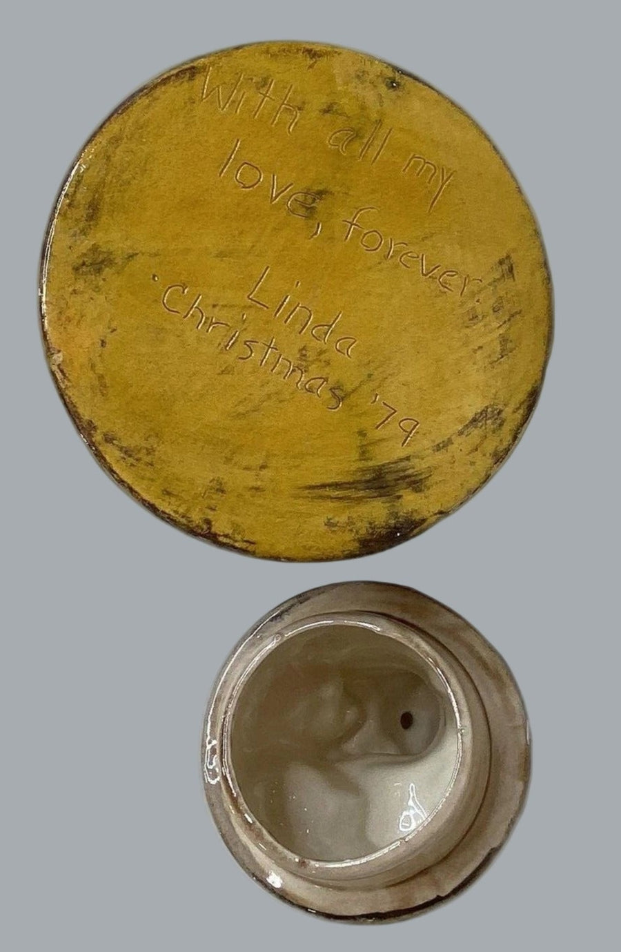 Vntg 1979 Ceramic Gloss Beer Stein Warrior Graphics & Dragon Handle Chip On Tail