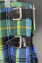 Load image into Gallery viewer, GEOFFREY TAILOR HIGHLAND CRAFTS MENS BLUEGREEN TARTAN PLAID WOOL KILT NO SZ

