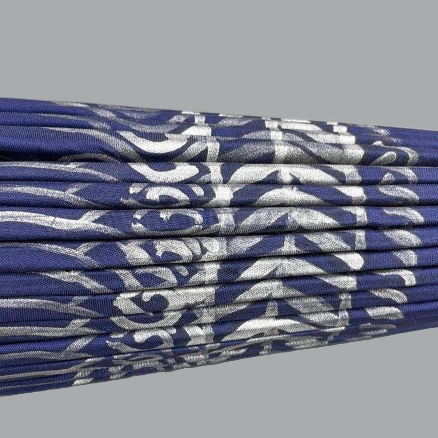 Vintage Blue Hand Painted Asian Parasol Wood Handle 25" Umbrella