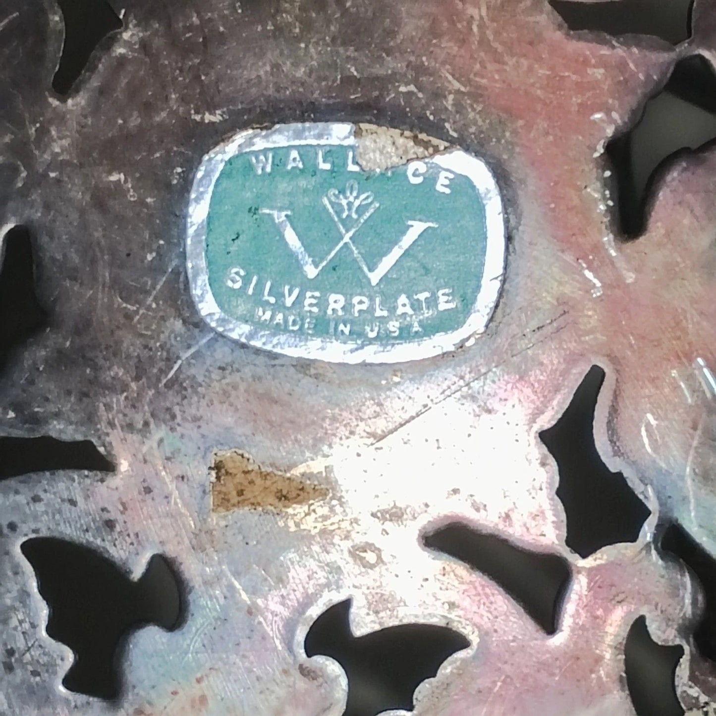 Wallace Silverplate 6.5" Trivet Hot Plate Ornate Pierced Floral Made USA